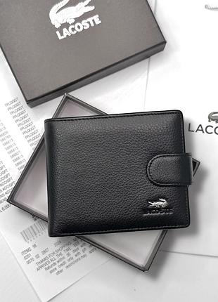 Чоловічий шкіряний затискач на застібці lacoste (6603)