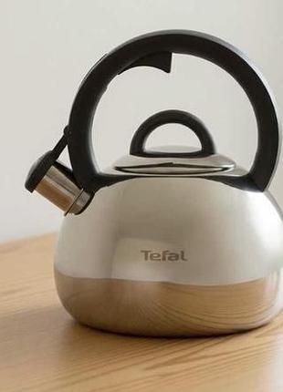 Чайник зі свистком tefal duetto+ 2,5 л. , чайник з нержавіючої сталі