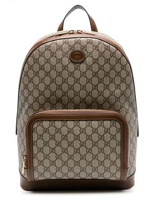 Шкіряний брендовий рюкзак gucci gg supreme monogram medium backpack black