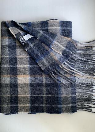 Шарф galeries lafayette 100% virgin wool 🇫🇷 унисекс клетка