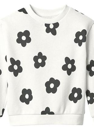 Свитшот с начесом для девочки lupilu ecoprint 487507 110-116 см (4-6 years) белый