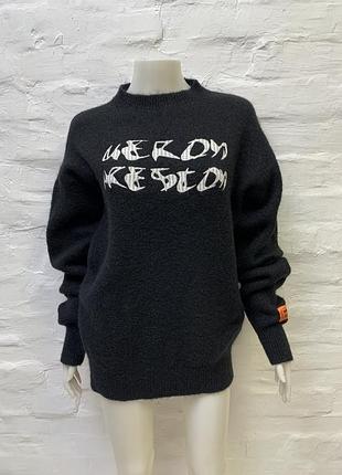 Heron preston italy оригинальный джемпер из смесового трикотажа