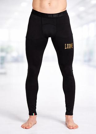 Компрессионные штаны leone black/gold размер s мужские спортивные леггинсы для бокса мма и тренировок