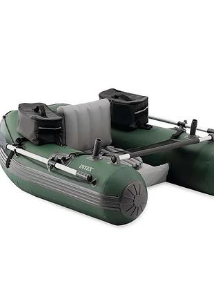 Одномісний надувний рибальський човен intex 68381 big catch pro™, 165 х 120 х 38см, (весла, ручний насос)