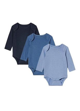 Боди набор 3 шт. хлопковые для мальчика lupilu lidl 487418 050-56 см (0-2 months) комбинированный