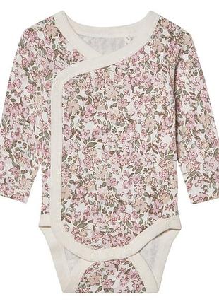 Боді з довгими рукавами для дівчинки lupilu ecoprint 479298 062-68 см (2-6 міс.) різнобарвний