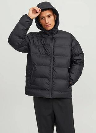 Куртка jack jones 19302 зимова з капуром black