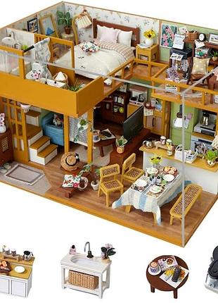 Румбокс затишна двоповерхова резиденція roombox cozy two-story residence diy miniature house kit інтер'єрний конструктор td-55 +