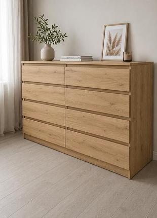 Комод classic soft на 8 ящиков дуб крафт