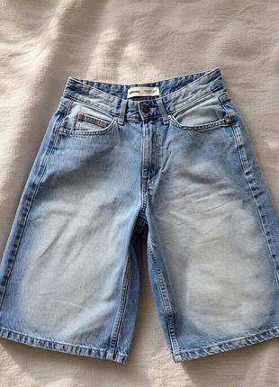 Джинсовые шорты baggy bershka! размер s(28) широкие