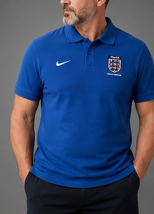 Оригинальное поло nike dri-fit the fa coach mentor синее 100% хлопок xl 2xl