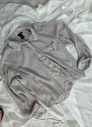 Жіноча бежева блузка-сорочка h&m