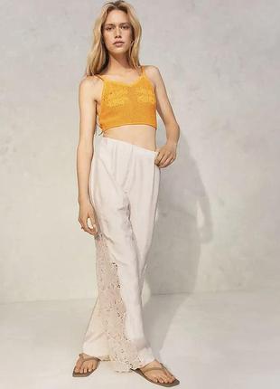 Красивые широкие брюки с кружевной вставкой h&amp;m