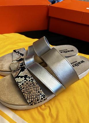 Жіночі шльопанці / шльопки walkx women (розмір 39) шкіряна устілка / німеччина