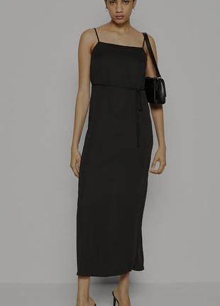 Платье-комбинация длины миди от бренда calvin klein (модель recycled cdc midi slip dress, размер34