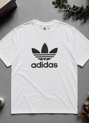 Футболка adidas originals trefoil біла | оригінал | розмір l