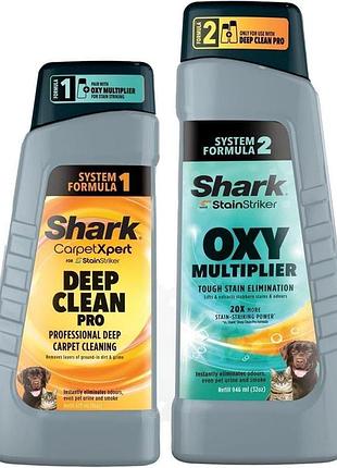 Набір розчину для чищення shark stainstriker, змінний набір stainstriker oxy multiplier 946 мл та змінний набір carpetxpert deep