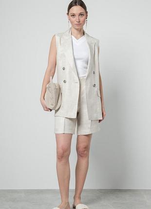 Подовжений жилет льон h&amp;m