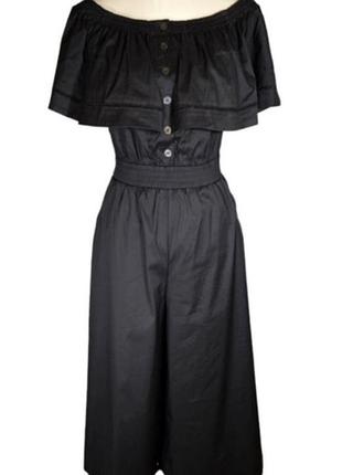 Жіночий літній чорний комбінезон з кюлотами donna karan,розмір s