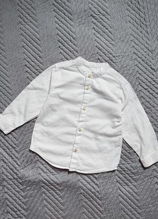 Белая хлопковая рубашка zara