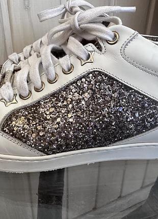 Оригінальні шкіряні кеди jimmy choo miami з глітером37 розмір