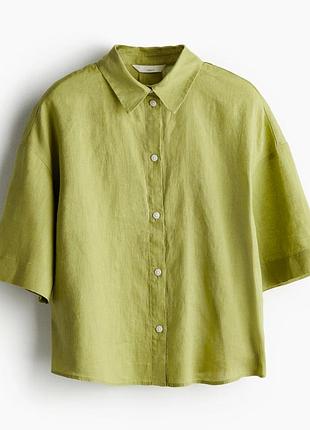 Льняная блуза рубашка h&amp;m размера m