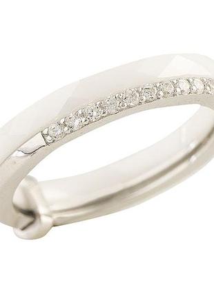 Серебряное кольцо komilfo с керамикой, вес изделия 2,95 гр (1213667) 17 размер