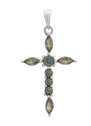 Серебряный крестик komilfo с мистик топазом 1.31ct (2143116)