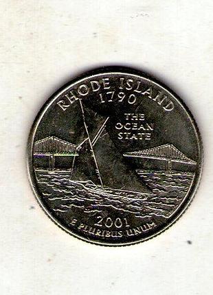 Сша 1⁄4 долара, 2001 квотер штату вермонт no322