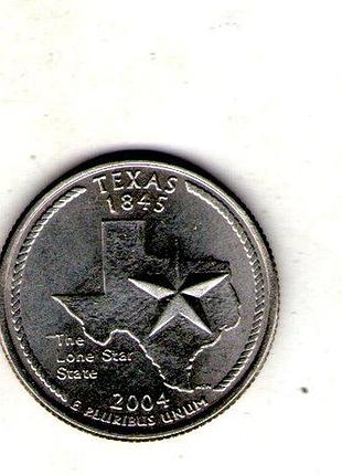Сша 1⁄4 долара, 2004 квотер штату техас no323