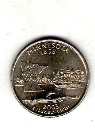 Сша 1⁄4 долларов, 2005 квотер штата миннесота no442