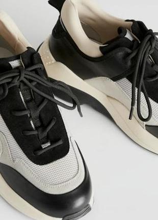 Масивні шкіряні кросівки на платформі & other stories chunky sole technical sneakers 36