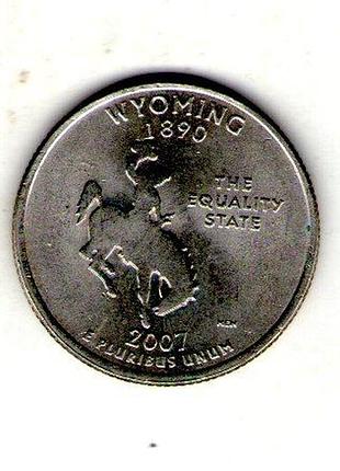 Сша 1⁄4 долларов, 2007 квотер штата вайоминг no547