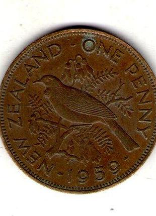 Новенькая 894 королева елизавета ii 1 пенни, 1959 год бронза, 9.6g, ø 31mm no3969