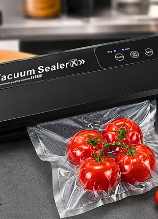 Вакууматор для продуктів автоматичний vacuum sealer x gy-f973, побутовий вакуумний пакувальник їжі чорний 110w
