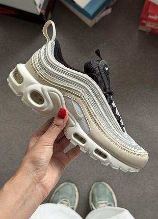 Nike air max 97 plus з натуральної шкіри топ якість з рефлективом 36 розмір