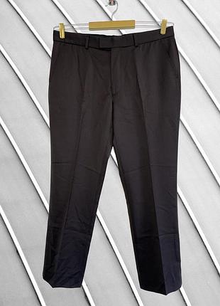 Чоловічі коричневі вовняні брюки f&f w38 l31 2xl xxl оригінал 100% вовна класичні брюки штани коричневі прямого крою 54 56