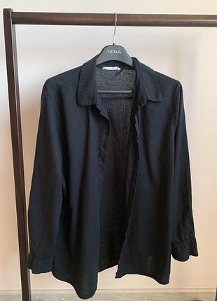 Сорочка льон віскоза чорна l-xl
