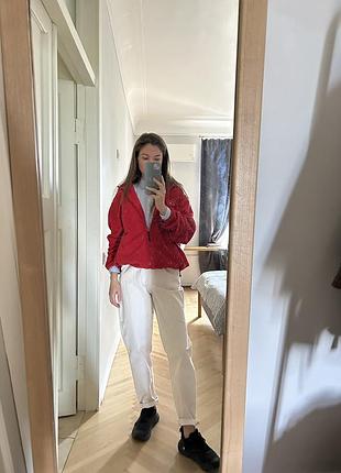 Джинси mango corina 32 xs білі 100% бавовна високі mom tapered