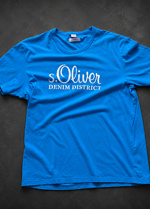 Футболка s.oliver denim district голубая, мужская, размер xl