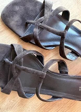 Мюлі marks & spencer. натуральний замш р.39