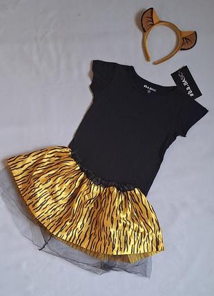 Тигр тигренок карнавальный костюм с ушками на девочку 2-5 лет