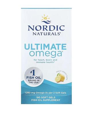 Ultimate omega®, омега-кислоти, з лимонним смаком, 180 капсул (640 мг у капсулі)