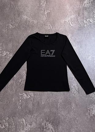 Жіноча кофтигка лонгслів ea7 emporio armani s розмір чорна original