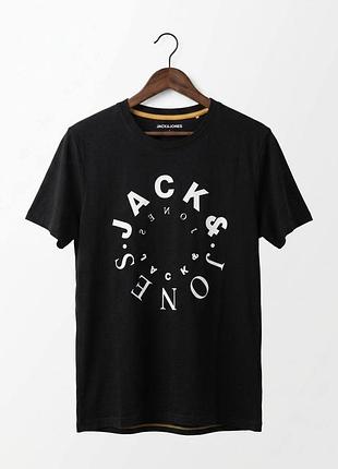 Футболка jack & jones оригінал чоловіча m-l чорна