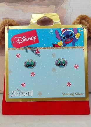Серебряные серьги-гвоздики disney stitch