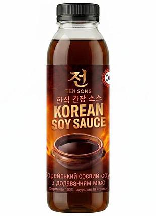 Соевый соус класический ten sons 0.5л, 100% натуральный ферметированный