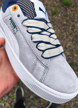 Puma suede xl grey white navy premium