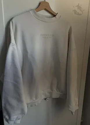 Fear of god широкая белая толстовка medium