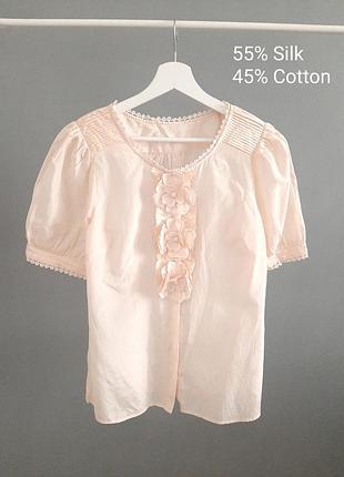 Silk,cotton персикова блуза_дефект!_#225